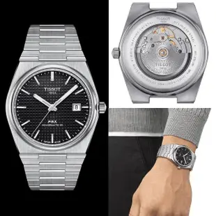 【TISSOT 天梭 官方授權】PRX POWERMATIC 80 復古風酒桶型 經典旗艦機械男錶 母親節 禮物(T1374071105100)