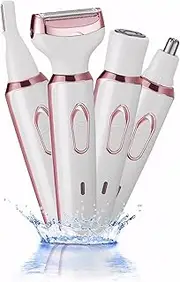 Vacto Electric Razors for Women, 4-in-1 Women’s Facial Hair Removal, Face Shaver Ebrow Trimmer Pubic Bikini Trimmer Portable Ladies Shaver Womens Razors for Shaving