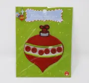 Dritz Iron-On Fabric Applique -- New -- Red Christmas Ornament