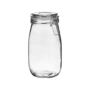 Argon Tableware Glass Storage Jar with Airtight Clip Lid - 1.5 Litre