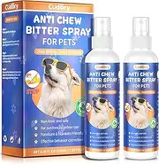 Cudory 2PCS Bitter Apple Spray for Dogs to Stop Chewing, No Chew Spray for Dogs & Cats Protect Furniture Shoes Belongings, Dog Deterrent Training Aids Spray Natural No Alcohol & Trace