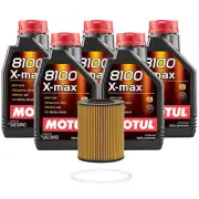 5L Motul 8100 X-MAX 0W-40 Wix Filter Motor Oil Change Kit For LR3 Volvo API SN (for: Volvo)