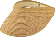 [YCMI] Women Straw Sun Visor Hat Wide Brim Foldable Summer UV Protection Beach Cap Packale Hats