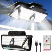 Solar Motion Sensor Lights with 3 Color, IP65 Waterproof Wall Lights with USB...