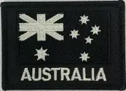 Black Australia Flag Patch, with hook & loop back NEW ! FREE POSTAGE ✅