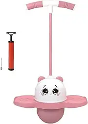 Jumping Trick Ball - Non-Slip Outdoor Toy for Kids | Panda Fun Exercise Ball with Handle | Bouncy Ball Toy for Kids | Panda Jumping Ball & Colorful Lights | Fun Animal Bouncer for Active Play
