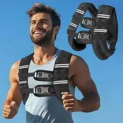 Weighted Vest for Men Women, 12Lb Adjustable Weight Vest with Reflective Stripe for Workout, Strength Training, Running, Fitness, Muscle Building, Weight Loss, Weightlifting.