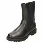 Remonte Black Leather Ankle Boots Flat D8685-01 Chelsea Biker Zip Chunky Gothic