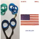2X Sets / 4X Rings Barber Hair Scissors Finger Rings Grips Inserts SIZE SMALL