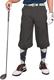 Charcoal Microfiber Golf Knickers (Plus Fours) for Men
