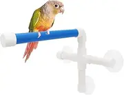 Bird Parrot Stand Perch Shower Perch Standing Toy Portable Suction Cup Parrot Bath Stands Suppllies Holder Platform Parakeet Window Wall Hanging Play (3 Suction Cups1)
