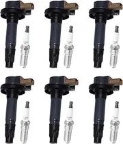 Ignition Coils & Spark Plugs Set - 6 Packs UF646 Compatible with Ford 3.5L Turbo 2011-2019 - for Expedition Explorer F 150 Flex Taurus Transit EcoBoost - Replace BL3Z-12029-C DG549