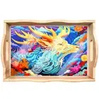 Diamond Painting Nesting Food Trays with Handle Coffee Table Tray (Dragon)