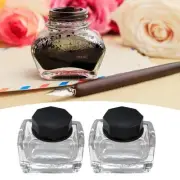 2 Pieces Ink Refill Bottles Mini Reusable Glass Bottles for DIY Projects Ink