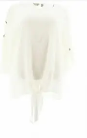 Motto Timeless Tie-Front Top Rayon Ivory size XS