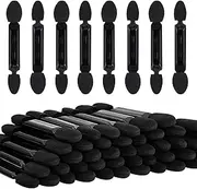 50 Pcs Eyeshadow Applicators, Double Ended Eyeshadow Applicators Sticks with Organizer Disposable Eyeshadows Brush Set Eye Makeup Brushes with Sponge Tip for Women