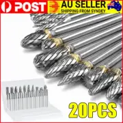 20PCS Tungsten Carbide Rotary Burr Set Die Grinder Bits Case High Quality