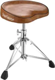 Starfavor Drum Throne Height Adjustable Padded Seat Ergonomic Brown, Brown