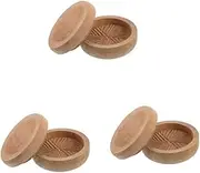 Zerodeko 3pcs Manual Mill Grinder Heavy Duty Grain Mill Multifunctional Wooden Rice Grains Mill Peeling Tray