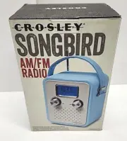 Crosley Songbird Portable AM/FM Radio with Alarm Clock CR8006A-Gr Blue
