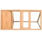 47" Triangle Chicken Coop 2-Doors Rabbit Hutch Small Animal Pet Run Cage Wooden