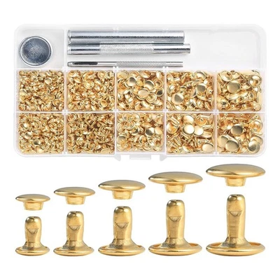 340 Sets Leather Rivet Kit Rivets Leather Double Hat Rivets Apparel Fabric5634
