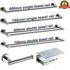 Polished Chrome Set Toilet Paper Holder Towel Rail Towel Rack Shelf Bathroom