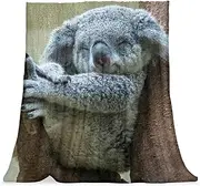 Fleece Blankets Twin Size Lightweight Fuzzy Cozy Soft Blanket for Bed, Sofa, Couch, Travel, Camping, Lovely Koala Animal