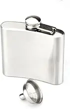 SHOWERORO Travel Hip Flask 5oz Stainless Steel Flask Mini Funnel for Whisky Vodka Silver Leakproof Design