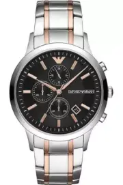 ARMANI MENS CHRONO WATCH AR11165 BLACK DIAL - CERTIFICATE - WARRANTY -RRP 319.00