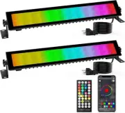 LED Stage Wash Light Bar - 2Pack 48W RGB Wall Washer DJ Light Bar IP66 Waterp...