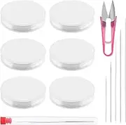 Mardatt 12Pcs Elastic Bracelet String Cord Kit Includes 0.4mm 0.5mm 0.6mm 0.7mm 0.8mm 1mm Stretchy String, Beading Needles, Scissors, Clear Elastic Thread Crystal Stretchy String for Jewelry Making