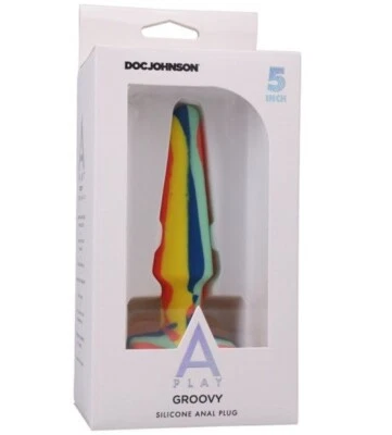 Doc Johnson A-Play Groovy Silicone Anal Plug 5" Sunrise