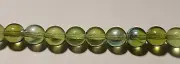 Czech Glass Pressed Druk Beads 7 mm Meadow Green 1/2 Lustre 20 Beads