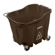 SPARTA 7690401 Omnifit Plastic Mop Bucket For Cleaning, 35 Quarts, Brown