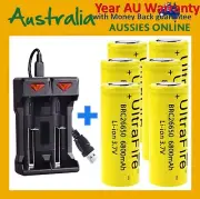 6x UltraFire 26650 6800mAh rechargeable 3.7 Flat Top Li-Ion battery+2SLOTCharger