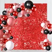 Christmas Red Backdrop Christma Sequin Shimmer Wall Backdrop 6ftx6ft DAMAGED BOX