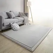 Large Baby Play Mat, 2cm Thick Crawling Floor Mat, Memory Foam Activity Area Rug, Anti Slip Foldable Soft Coral Velvet Nursery Area Rugs for Kids,Yoga Mat, Tatami Mat, Living Room
