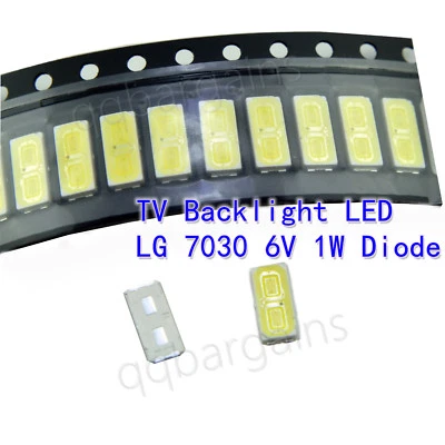 TV Backlight LG LED Diode SMD 7030 6V 1W Cool White Sharp Vizio RCA Etc 10PCS