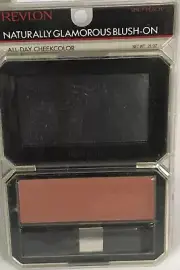 Revlon Naturally Glamorous Blush On SPICY PEACH ALL-DAY CHEEK COLOR pl read