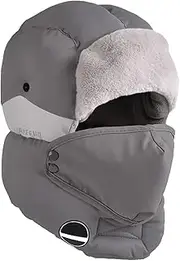 [TINAYAUE] 3 in 1 Thermal Hat Ski Hat Mens Winter Hat Trapper Hat with Ear Flaps Removable Mask Neck Warmers for Men Outdoor Windproof Cycling Hat Full Cover Warm Fishing Skiing Cap Boyfriend Xmas Gift