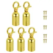1.3"x3.9" Stanchion Rope End Stopper 5pcs Cord End Caps Barrier Rope End Golden
