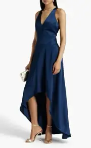 Aidan by Aidan Mattox V-Neck Bias Hi-Lo Dress Size 10 US MSRP $245