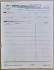 IRS Form 5754 Statement By Person Receiving Gambling Winnings, Any Year