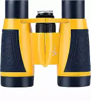 Kids Compact Binoculars 5x30 with Compass - Hiking Camping- Waterproof -Yellow