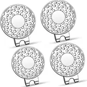 Jindizi Magnetic Golf Hat Clips, 4 Pcs Ball Marker Holder, Golf Ball Marker Hat Clip, Silver Ball Marker Holders for Golf Gloves, Hat, Men Women Golf Lovers 26mm
