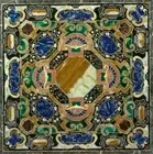 30" black square Marble Dining Coffee Center Table Top lapis inlay malachite