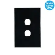 Connected Switchgear GEO 2 Gang Grid Plate Black | PB2B-L