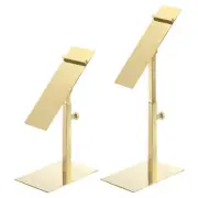 2 Pcs Shoe Display Stand Adjustable Height 5.91''-7.48'' Shoe Rack Gold
