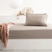 Park Avenue Long Single 500TC Bamboo Cotton Sheet w/ 2x Pillowcases Set Pewter